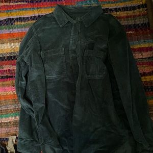 American Eagle Forest Green corduroy Shacket